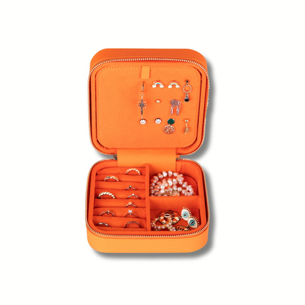 Luxury Travel Jewelry Box – Orange - Palermo