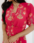 Neve Frilled V Neck Short Sleeve Ruffle Maxi Dress