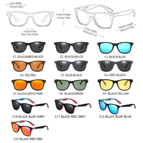 Hot Sale Polarized Square Sunglasses – Classic UV400 Driving & Travel Shades for Men and Women