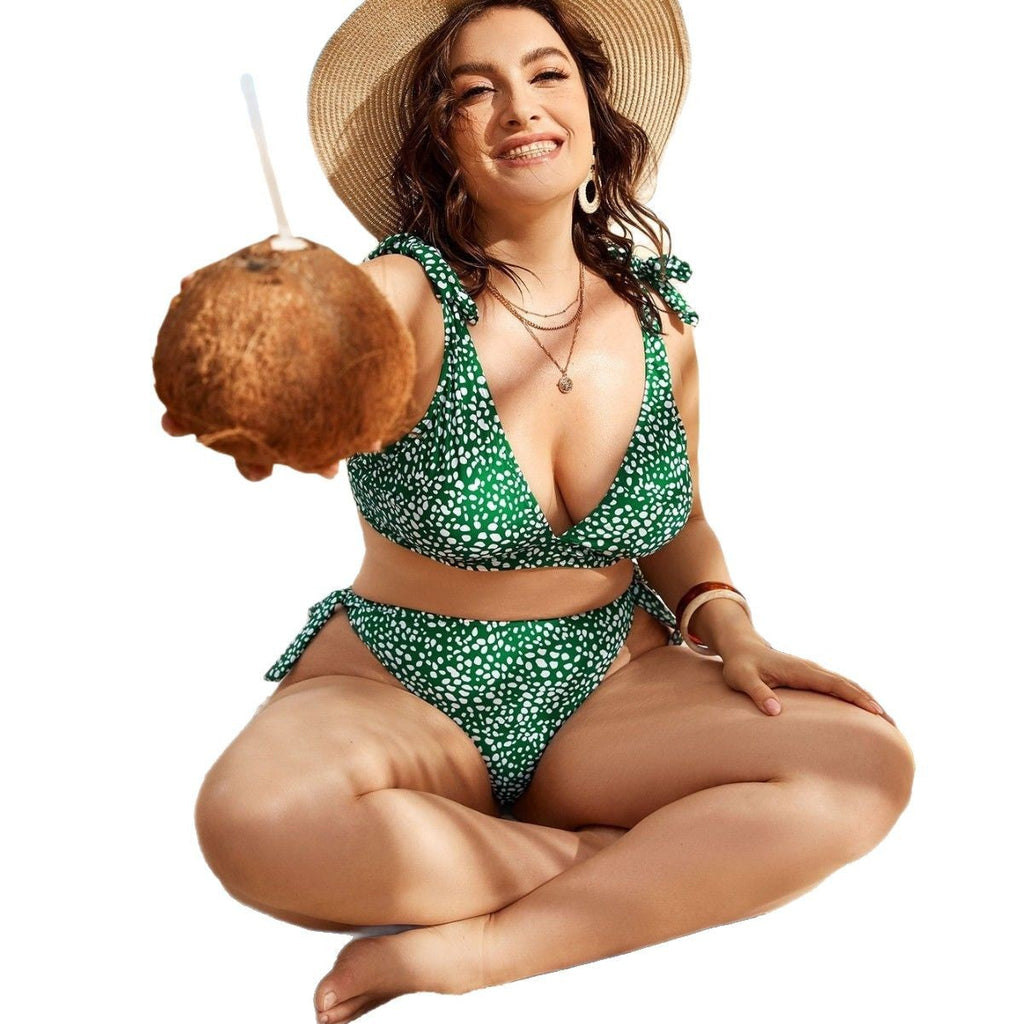 Striped Plus Size Women 2 Pieces Bikini Women's Plus Size Bathing Suits Two Piece High Cut Bikini Sets Waist Swimsuits Swimwear Large Size Swimsuit Off Shoulder High Waist Bathing Suit High Cut Swimwear