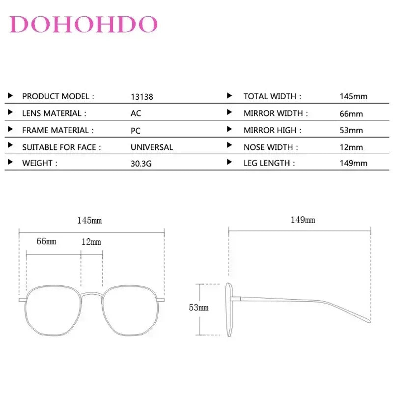 DOHOHDO 2025 Fashion Square Sunglasses Women New Retro Black Brown Thick Frame Pilot Sun Glasses Woman Chic Polygon Shades UV400