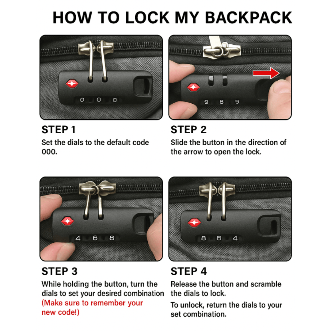All-in-One Backpack with Anti-Theft lock Fits Laptops up to 17.3"